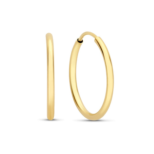 Le Marais Cerise 14 karat gold hoop earrings 18 mm - - Isabel Bernard