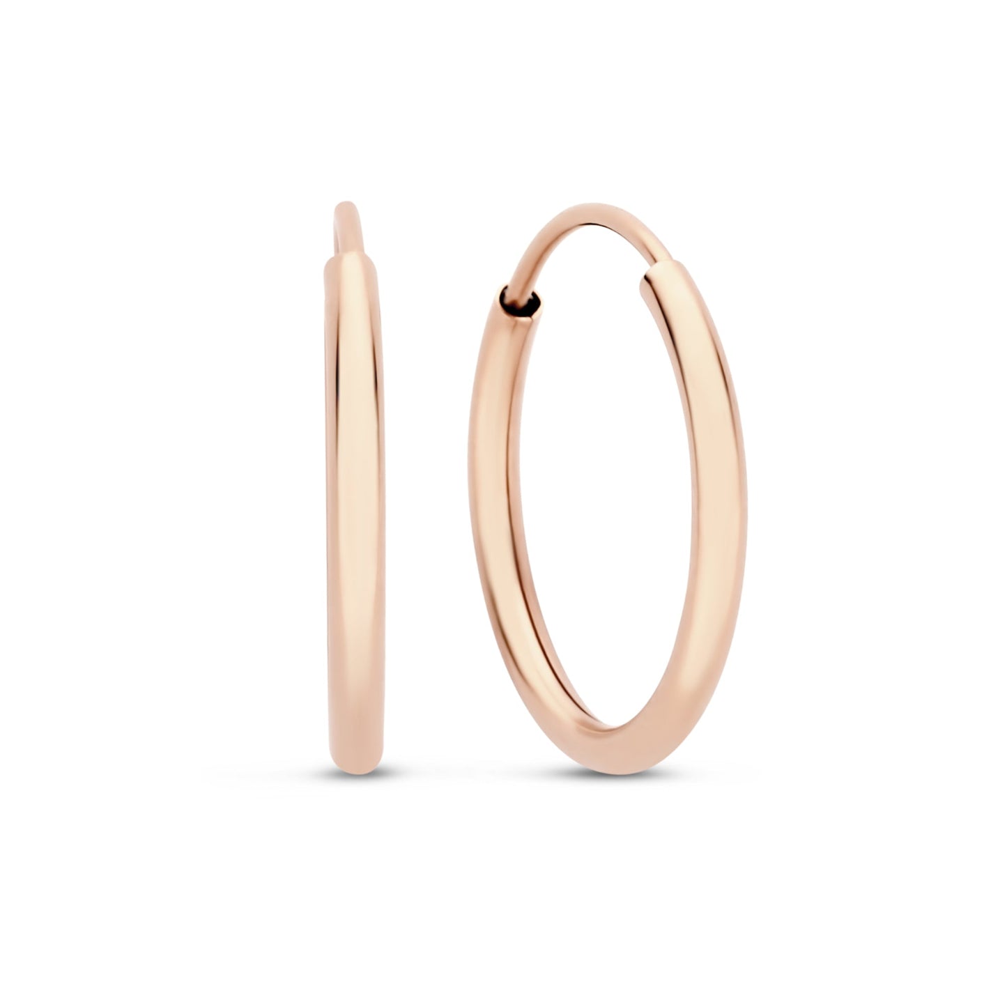 La Concorde Cerise 14 karat rose gold hoop earrings 14 mm - - Isabel Bernard