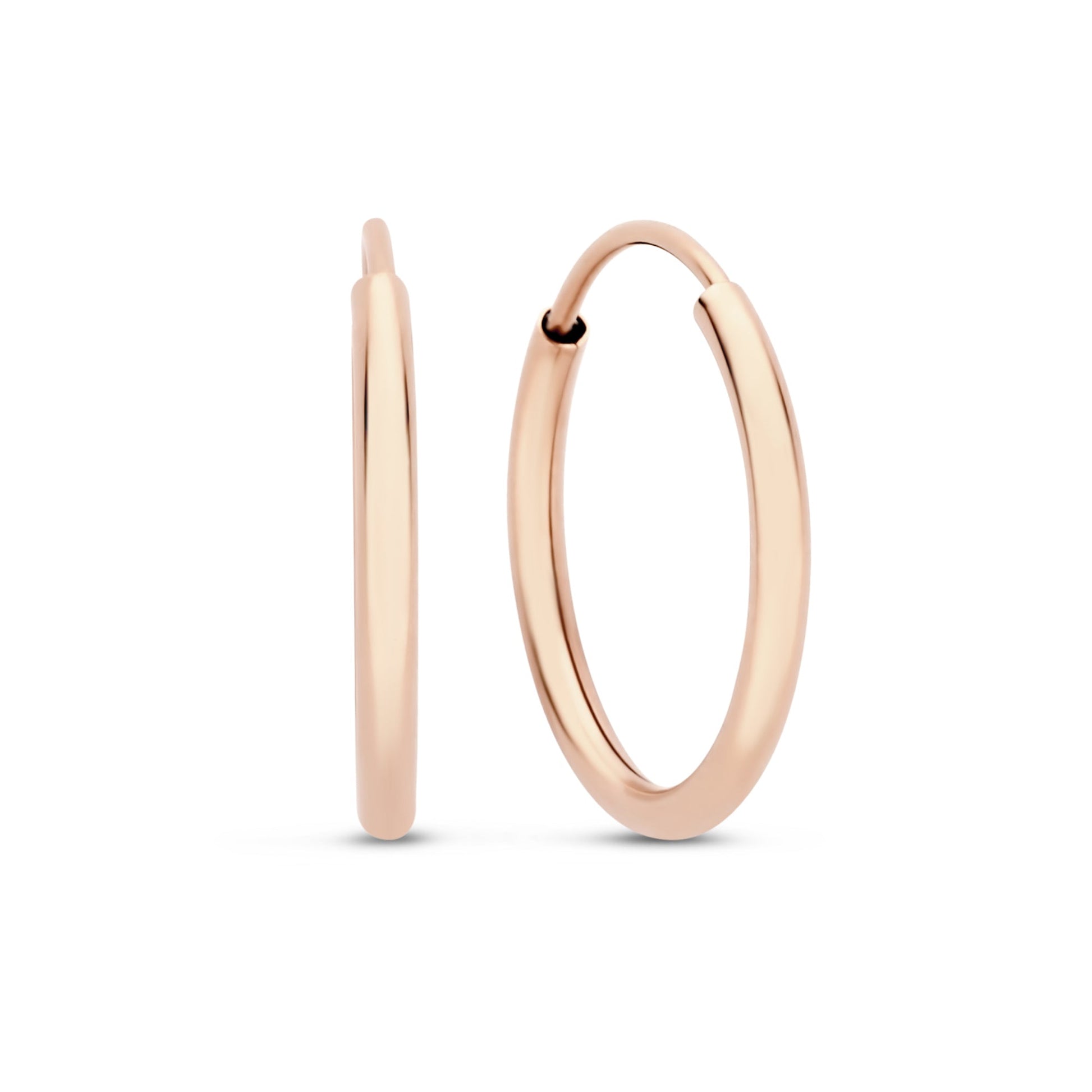 La Concorde Cerise 14 karat rose gold hoop earrings 14 mm - - Isabel Bernard