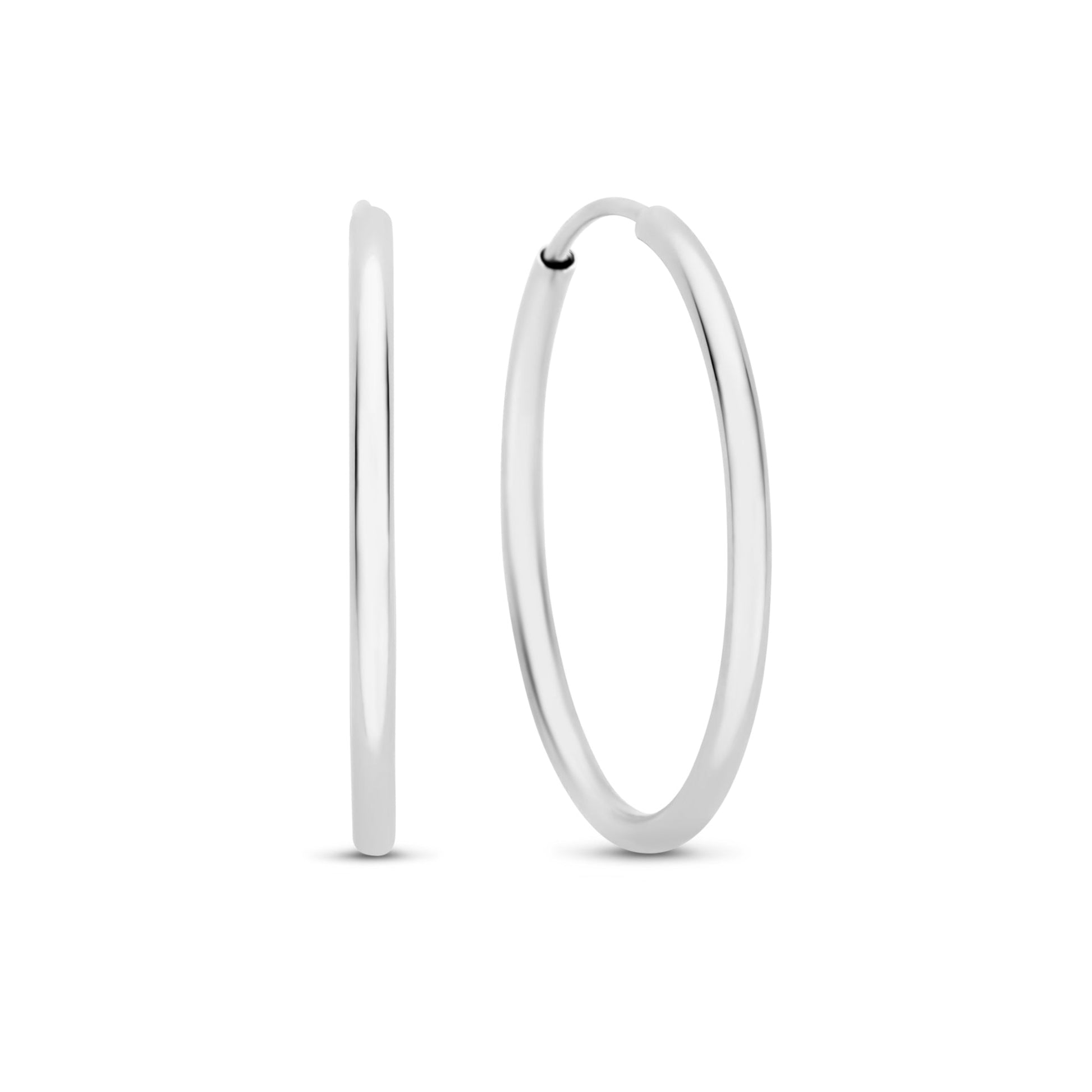 Saint Germain Cerise 14 karat white gold hoop earrings (20 mm) - - Isabel Bernard