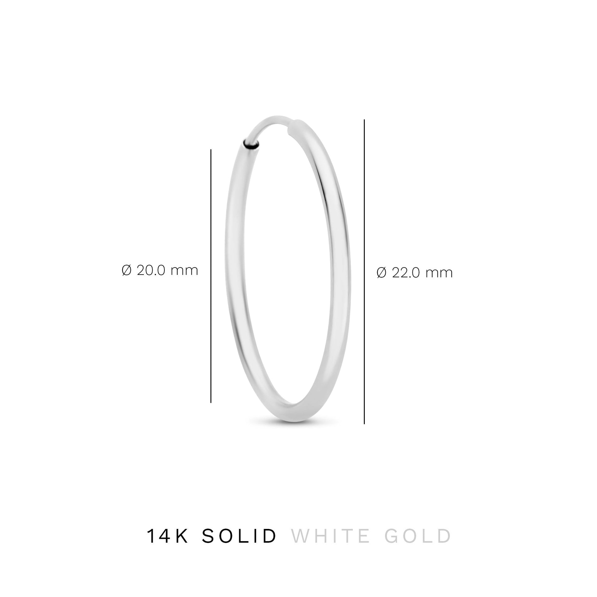 Saint Germain Cerise 14 karat white gold hoop earrings (20 mm) - - Isabel Bernard