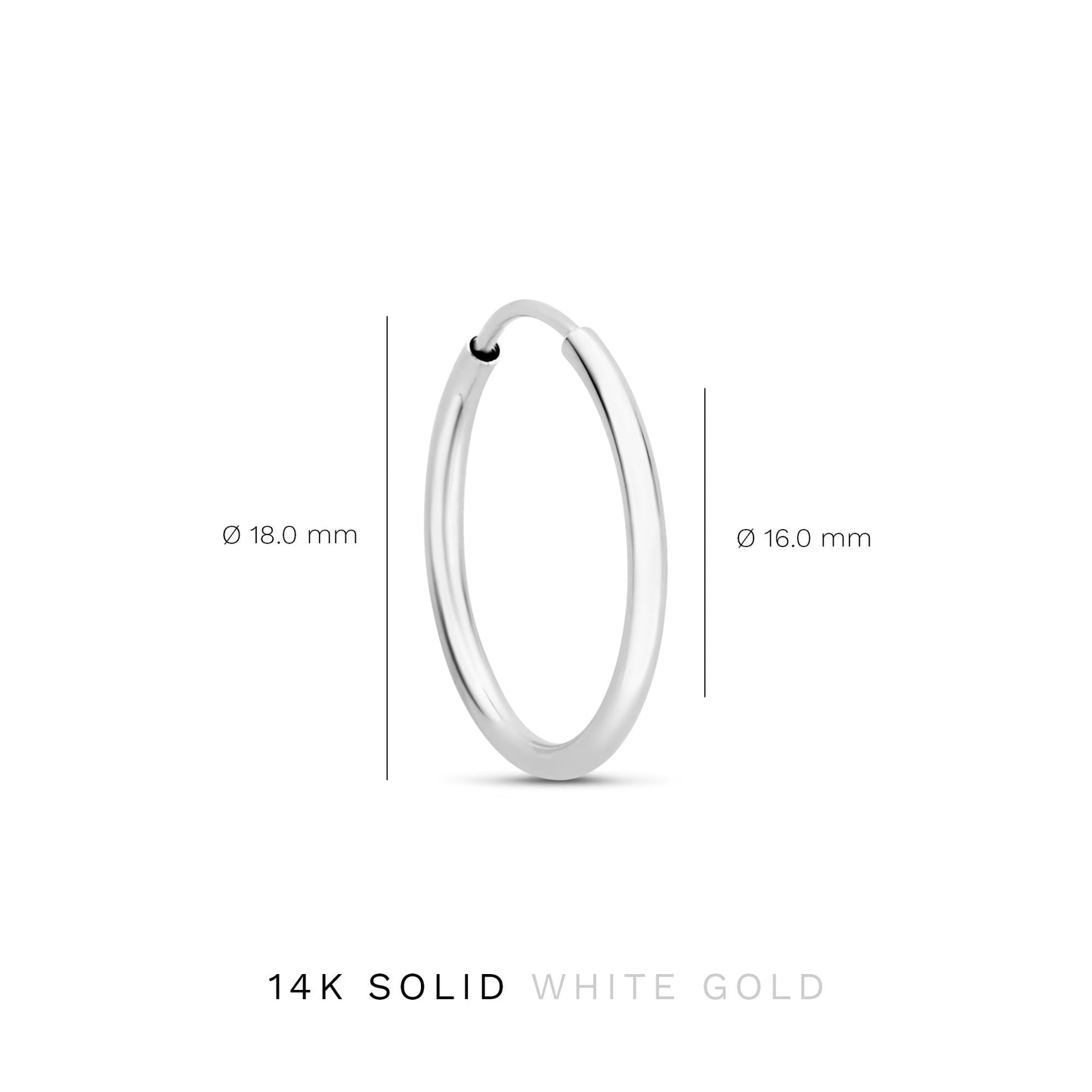 Saint Germain Cerise 14 karat white gold hoop earrings (18 mm) - - Isabel Bernard