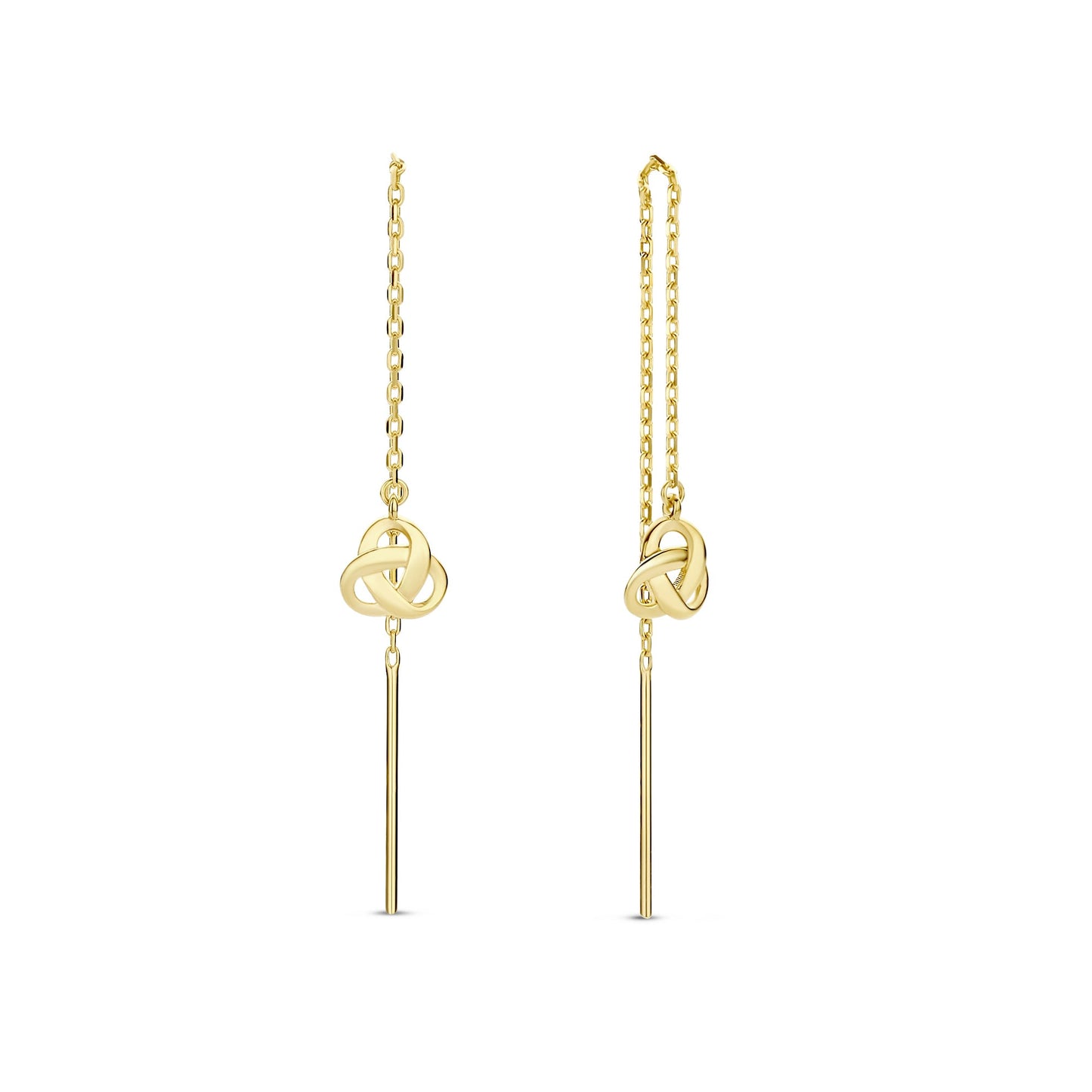 Rivoli Méline 14 karat gold pull through earrings with knot - - Isabel Bernard