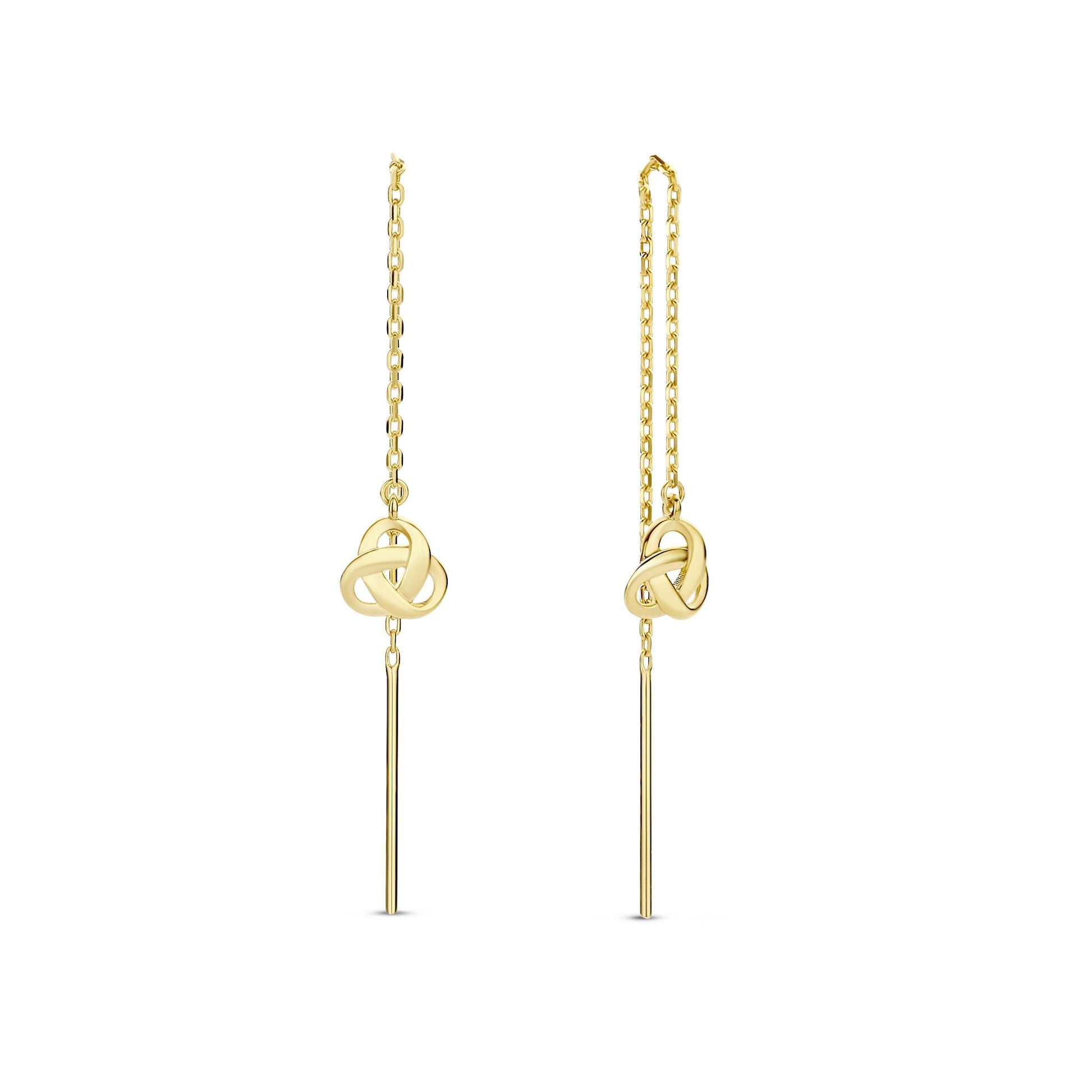 Rivoli Méline 14 karat gold pull through earrings with knot - - Isabel Bernard