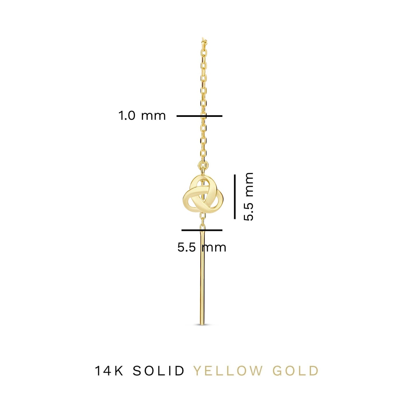 Rivoli Méline 14 karat gold pull through earrings with knot - - Isabel Bernard