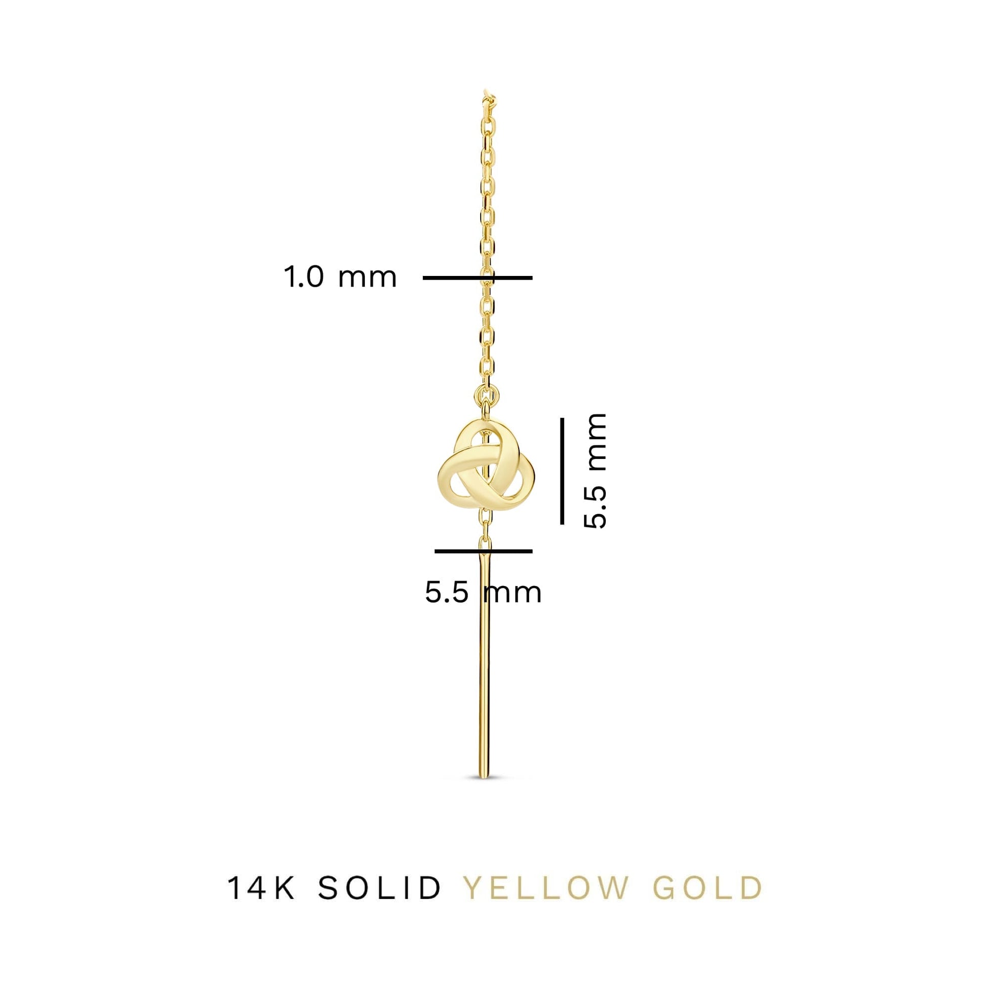 Rivoli Méline 14 karat gold pull through earrings with knot - - Isabel Bernard