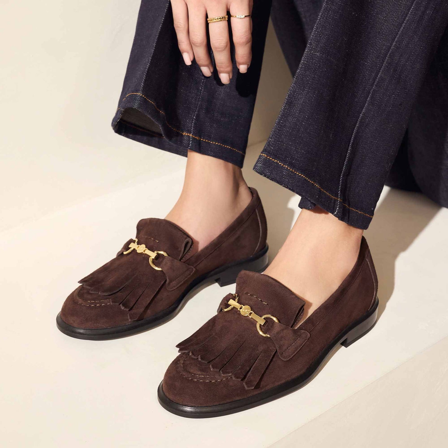 Vendôme Lave brown suede loafers -  - Isabel Bernard