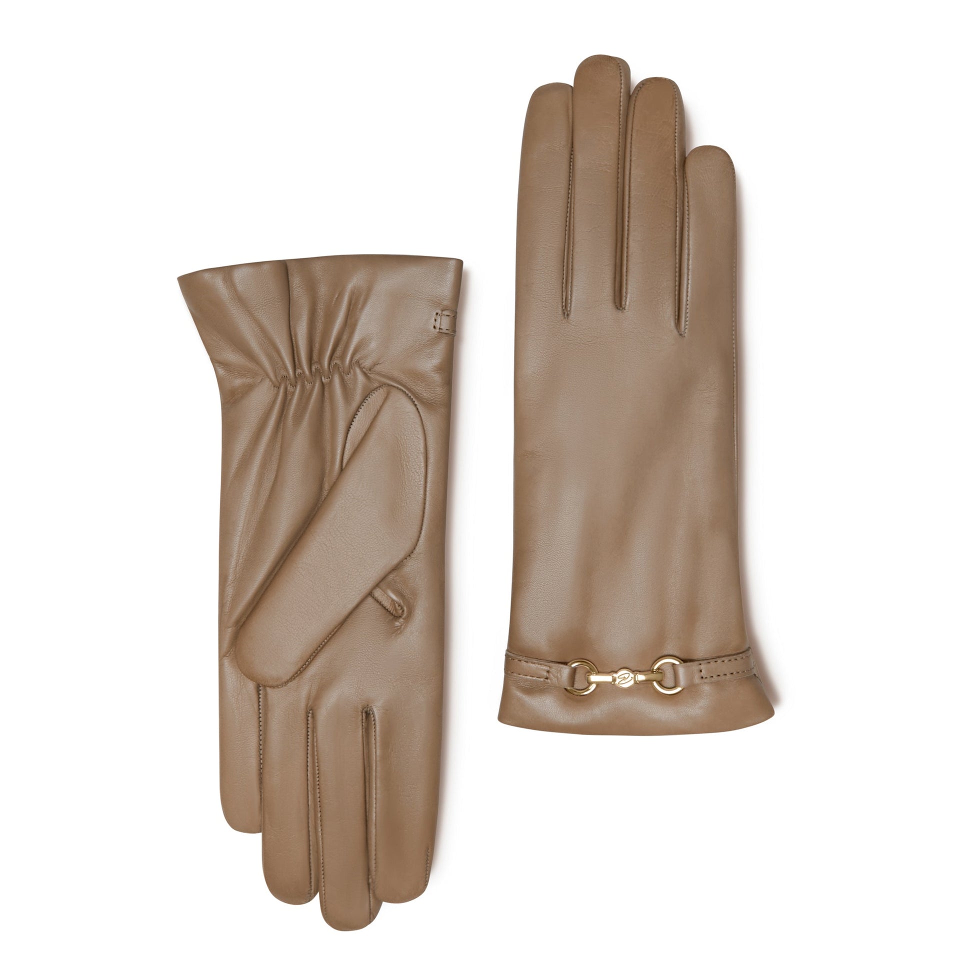 Honoré Marcelia taupe goatskin leather gloves -  - Isabel Bernard