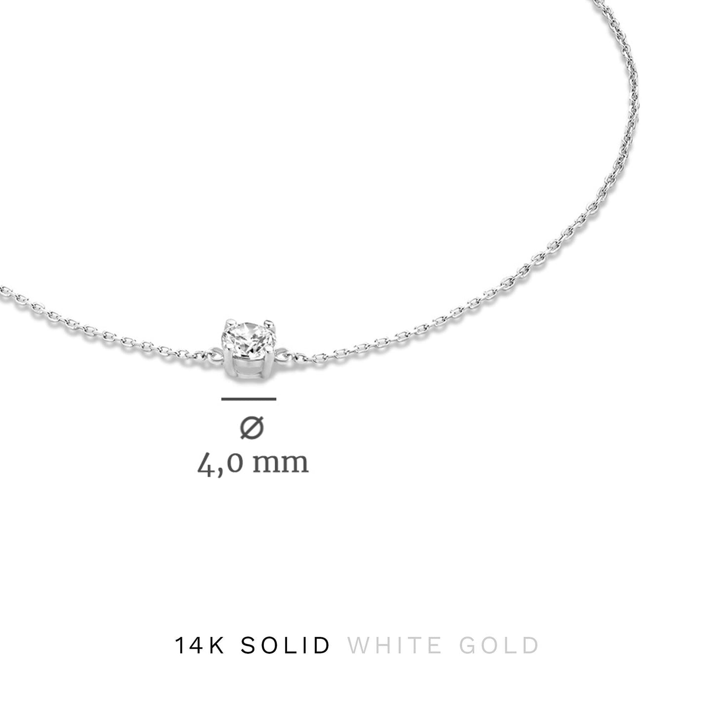 Cadeau d'Isabel 14 karat white gold necklace with bracelet with zirconia stone gift set - - Isabel Bernard