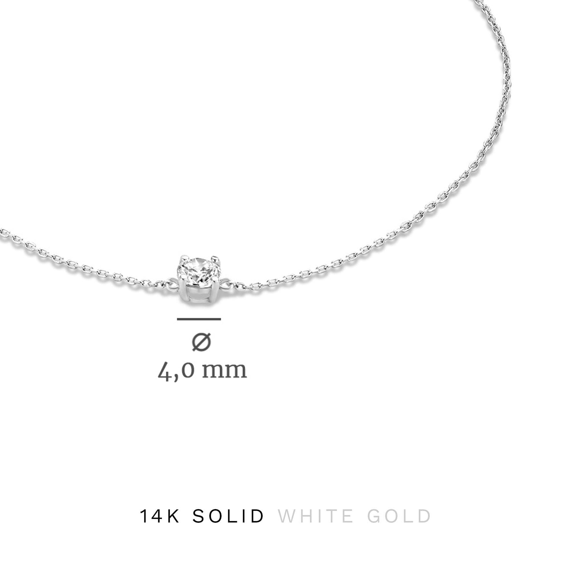 Cadeau d'Isabel 14 karat white gold necklace with bracelet with zirconia stone gift set - - Isabel Bernard