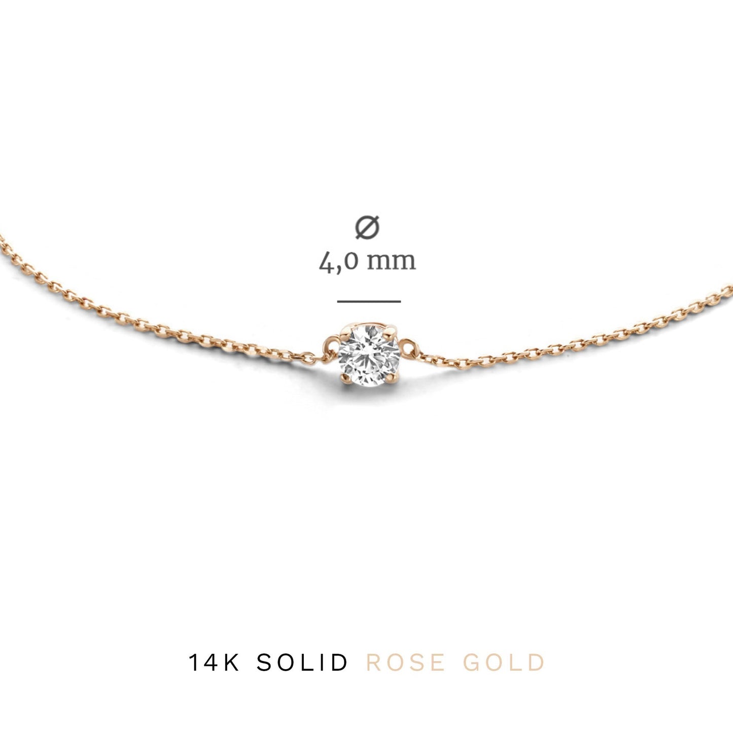Cadeau d'Isabel 14 karat rose gold necklace and bracelet with zirconia stone gift set - - Isabel Bernard