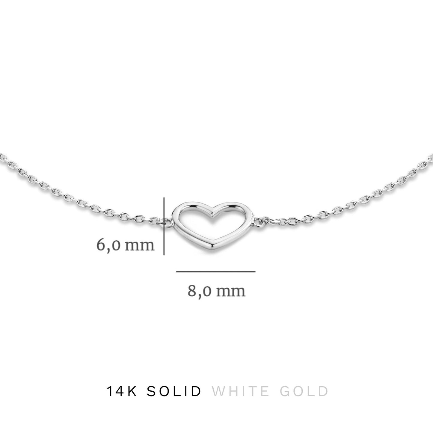 Cadeau d'Isabel 14 karat white gold necklace with bracelet gift set with heart - - Isabel Bernard