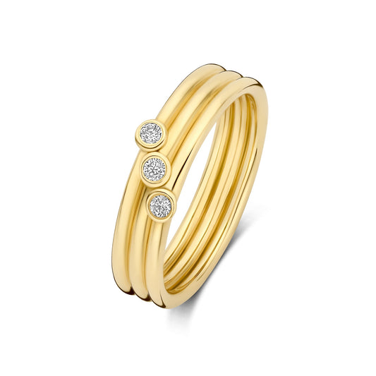 De la Paix Viviane 14 karat gold ring with diamond 0.09 carat - - Isabel Bernard
