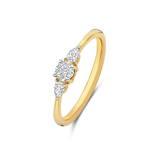 De la Paix Nancy 14 karat gold ring with diamond 0.17 carat - - Isabel Bernard