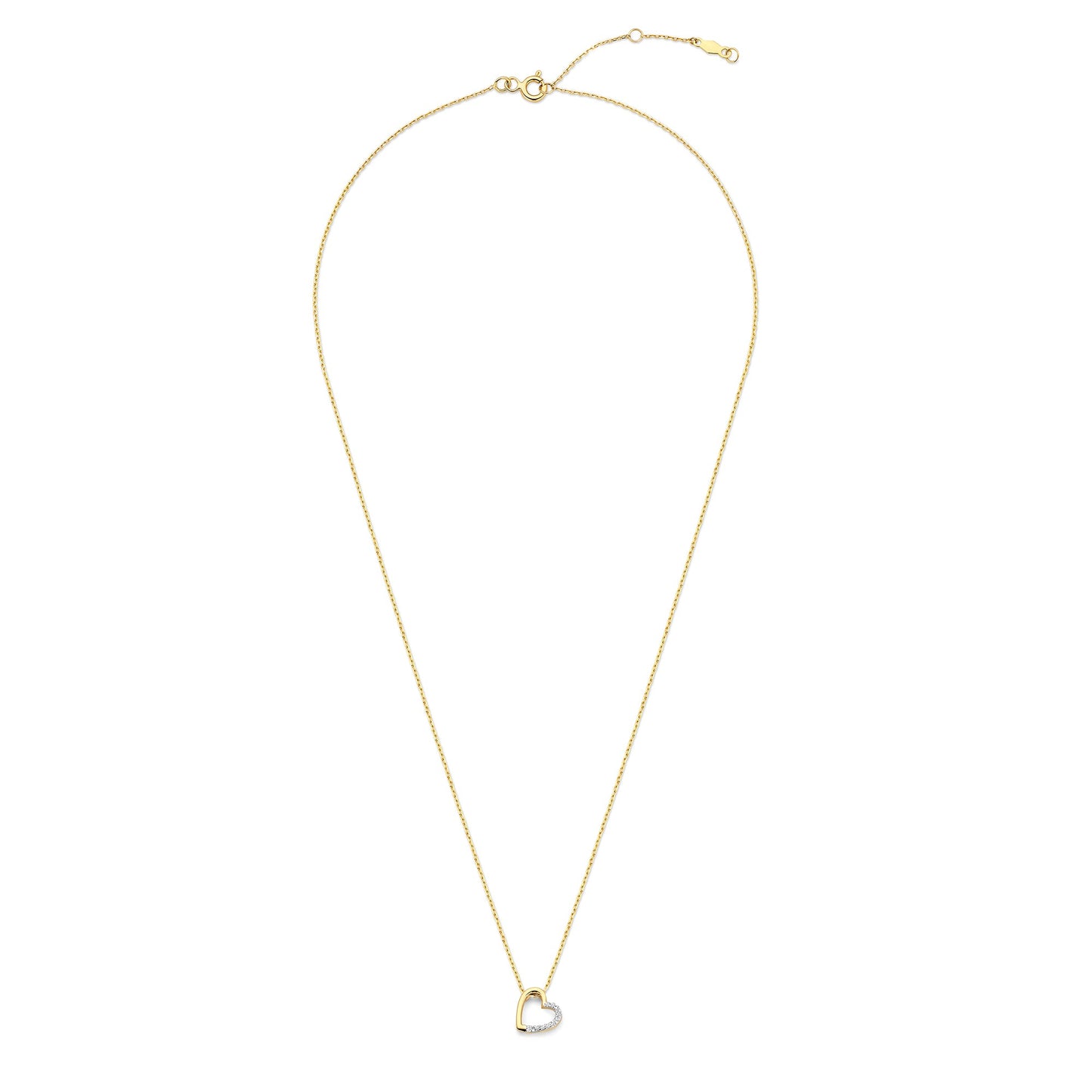 De la Paix Léna 14 karat gold necklace with diamond 0.02 carat - - Isabel Bernard
