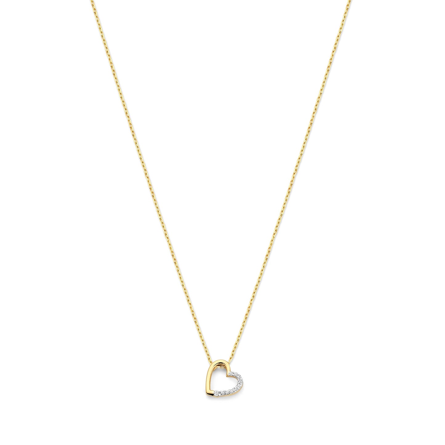 De la Paix Léna 14 karat gold necklace with diamond 0.02 carat - - Isabel Bernard