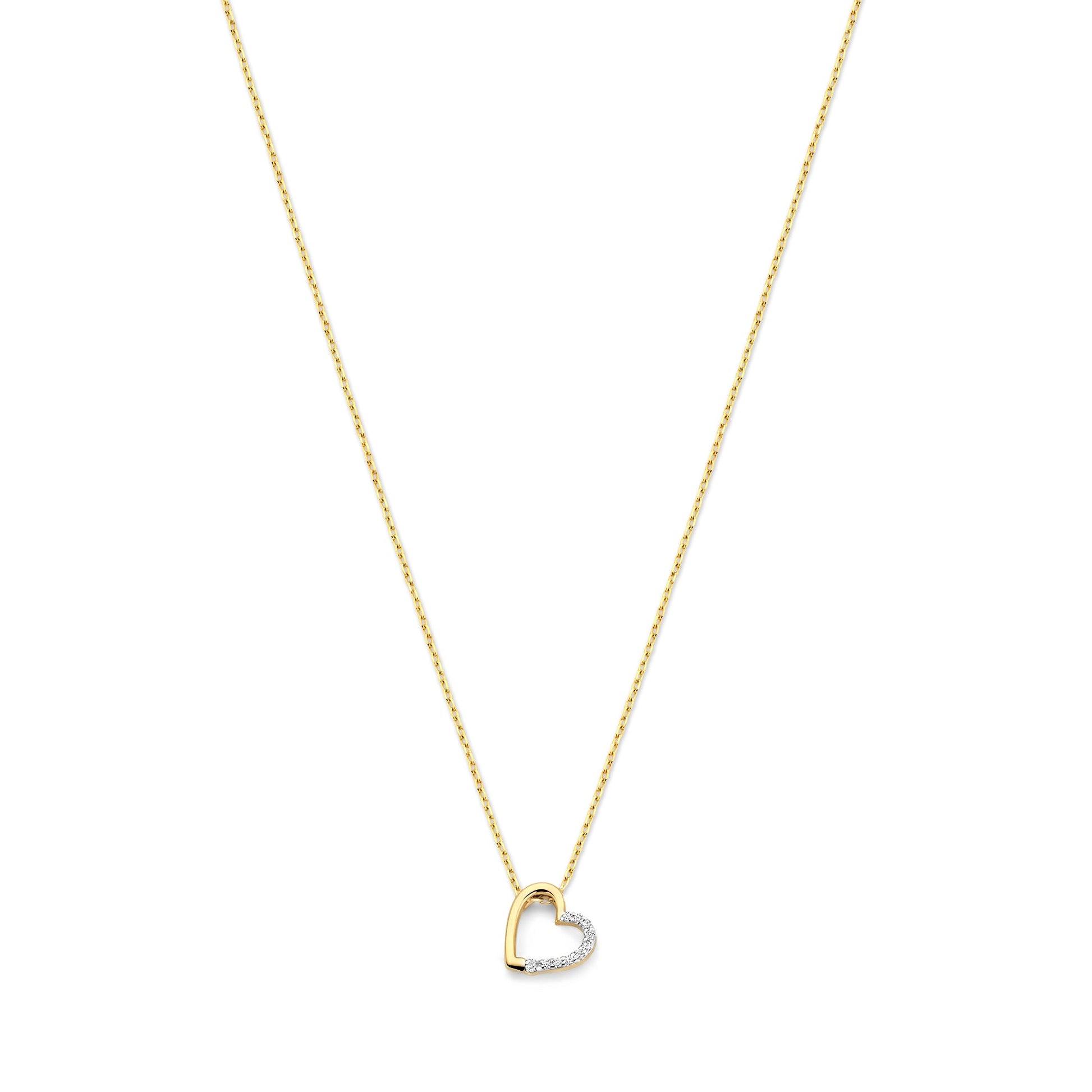 De la Paix Léna 14 karat gold necklace with diamond 0.02 carat - - Isabel Bernard