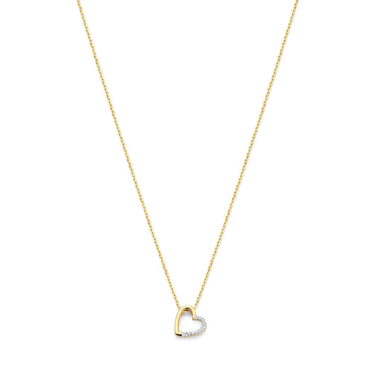 De la Paix Léna 14 karat gold necklace with diamond 0.02 carat - - Isabel Bernard