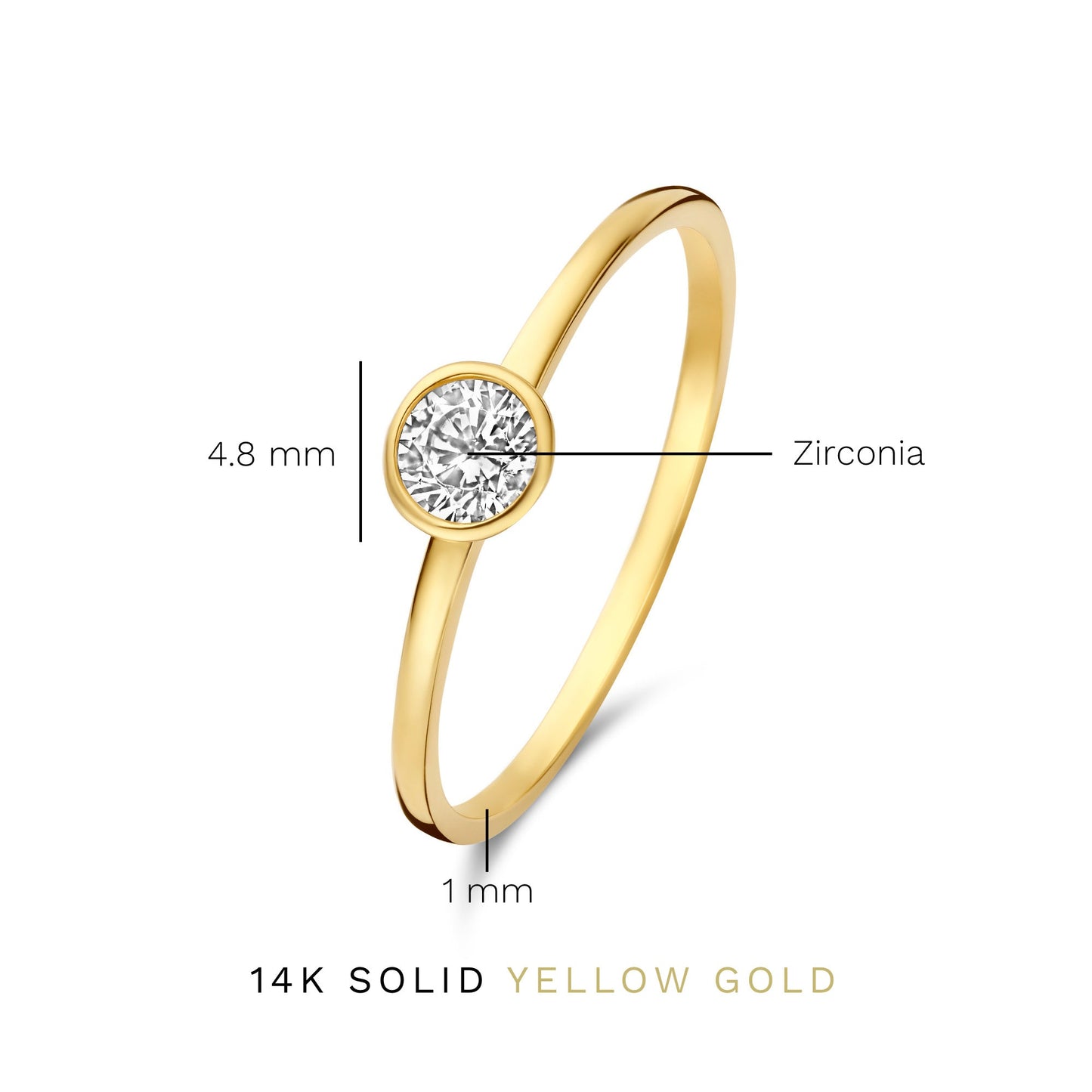 Baguette Genevieve 14 karat gold ring with white zirconia -  - Isabel Bernard