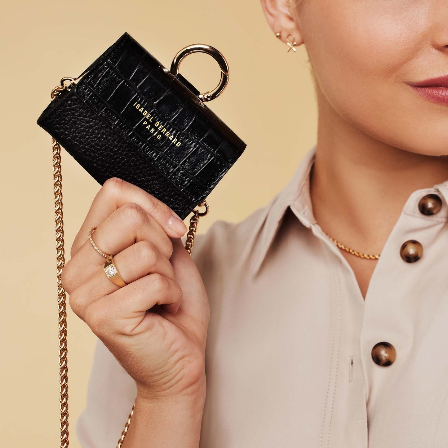 Cadeau d'Isabel black leather crossbody bag and mini bag gift set -  - Isabel Bernard