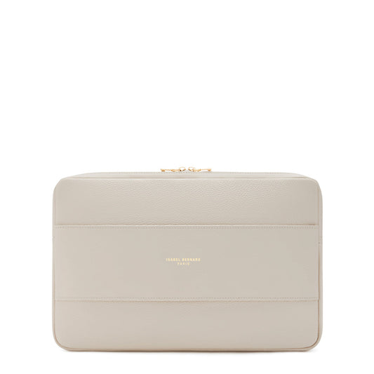 Honoré Caress cream calfskin leather laptop sleeve -  - Isabel Bernard