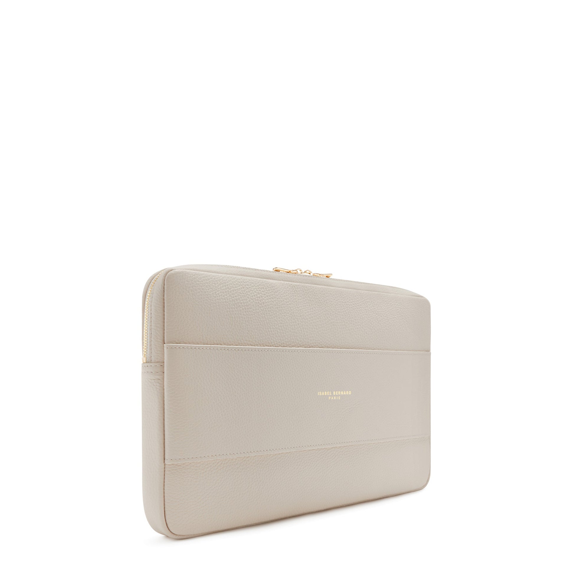 Honoré Caress cream calfskin leather laptop sleeve -  - Isabel Bernard