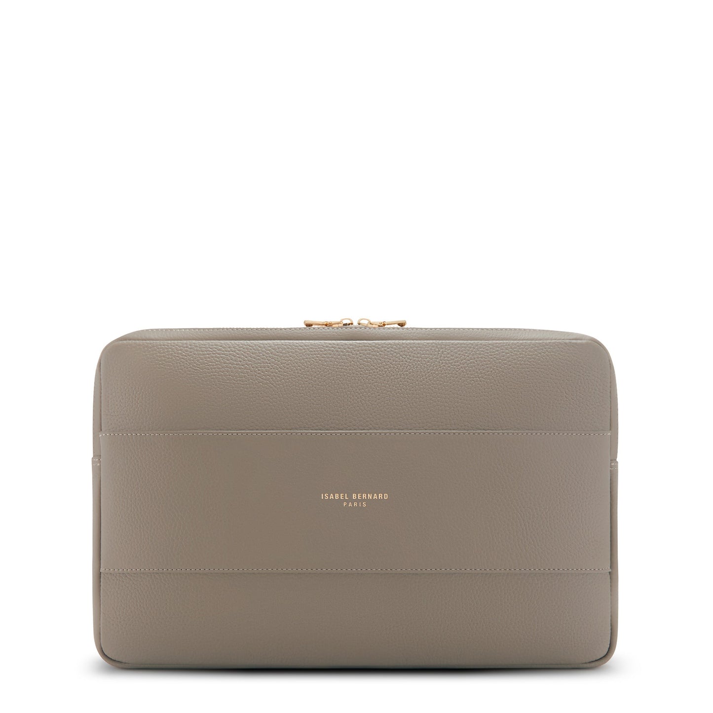 Honoré Caress taupe calfskin leather laptop sleeve -  - Isabel Bernard