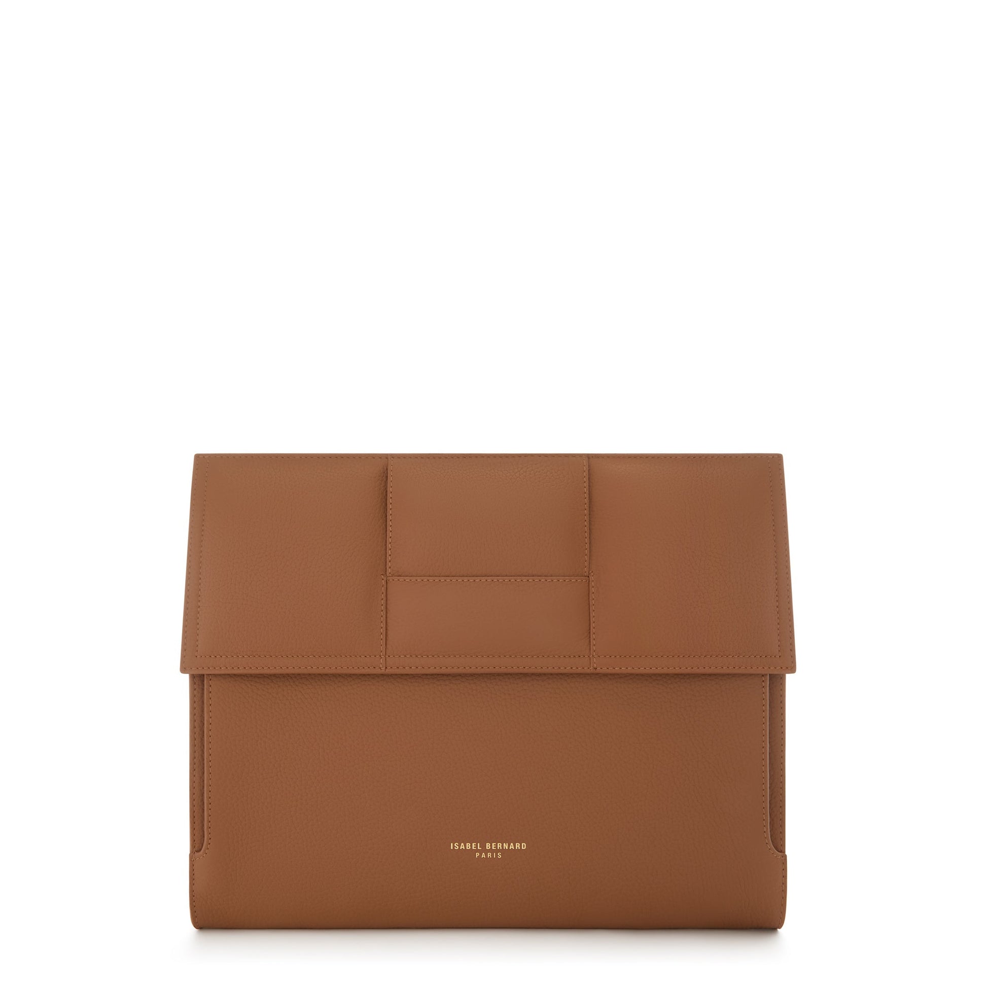 Honoré Caroline camel braided calfskin leather laptop sleeve -  - Isabel Bernard