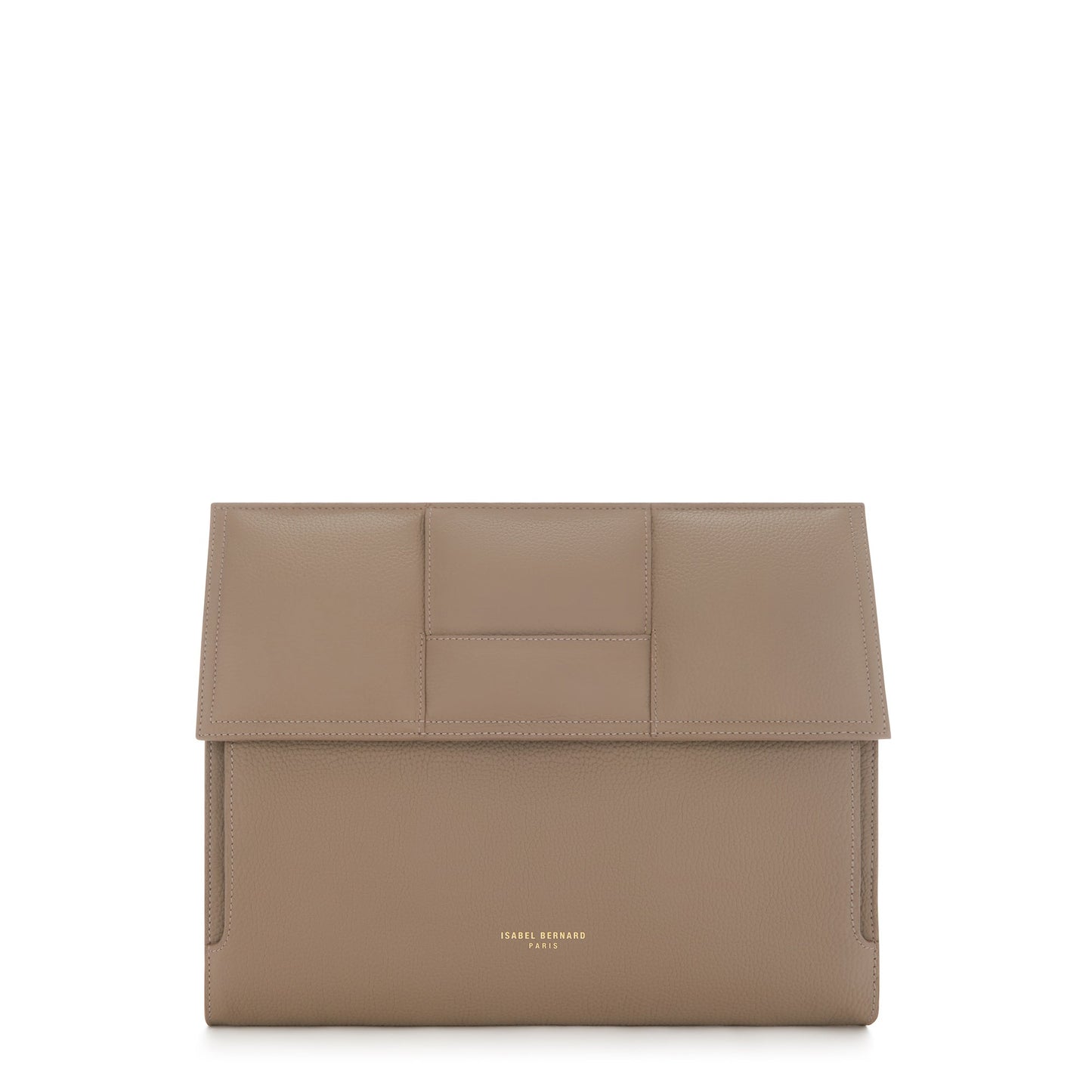 Honoré Caroline taupe braided calfskin leather laptop sleeve -  - Isabel Bernard