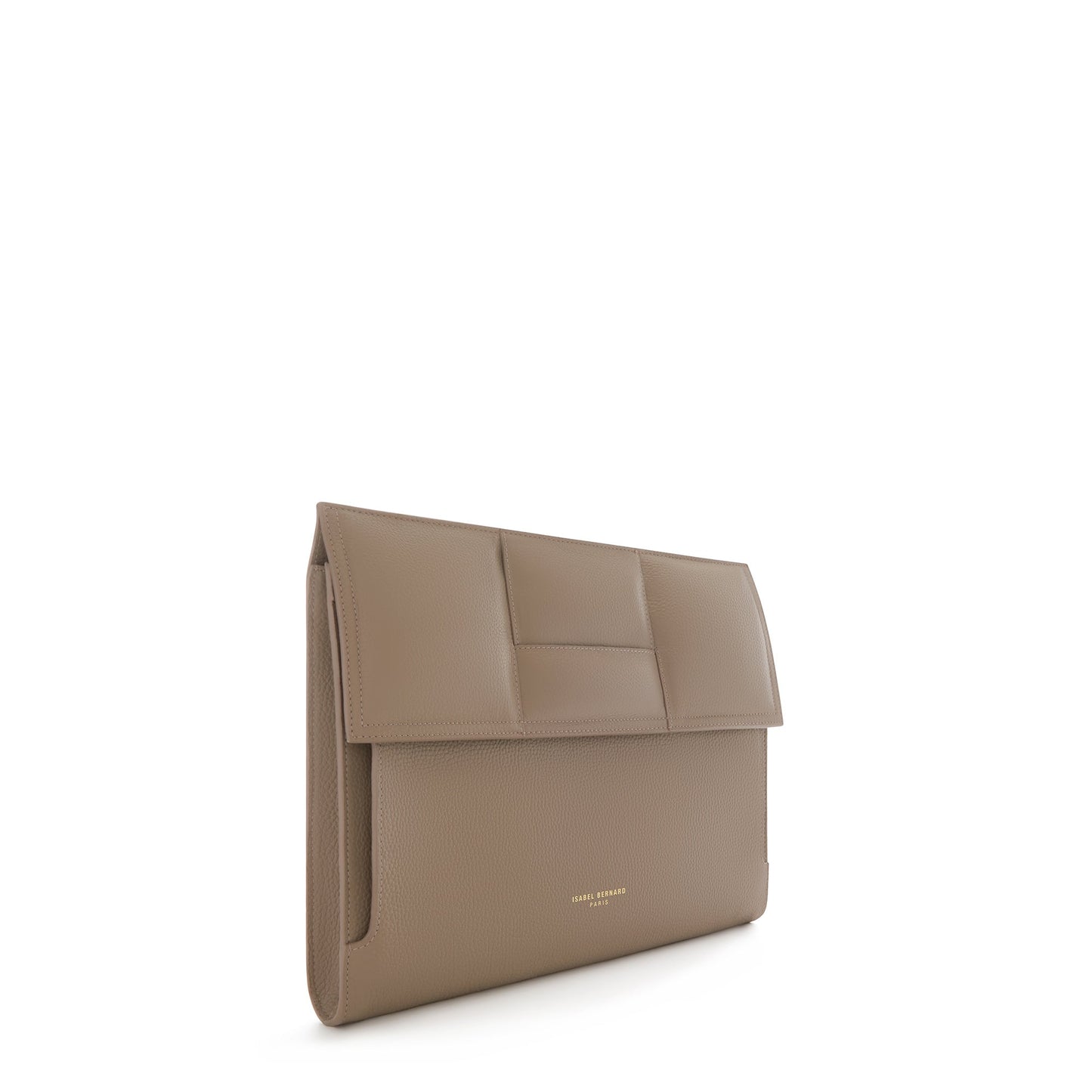 Honoré Caroline taupe braided calfskin leather laptop sleeve -  - Isabel Bernard