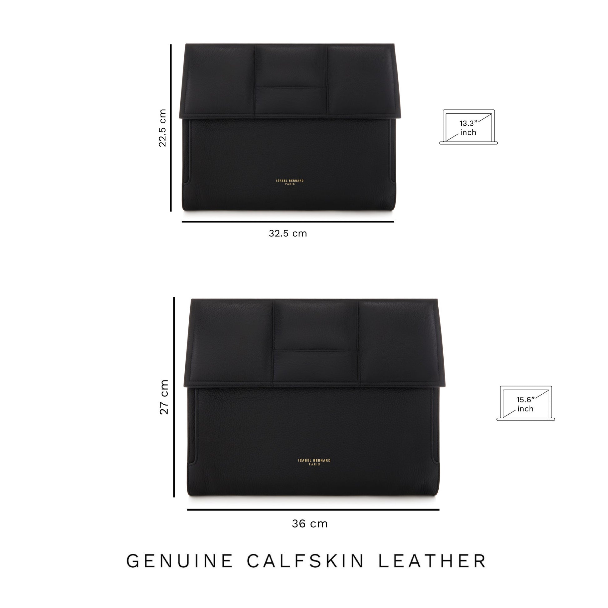 Honoré Caroline black braided calfskin leather laptop sleeve -  - Isabel Bernard