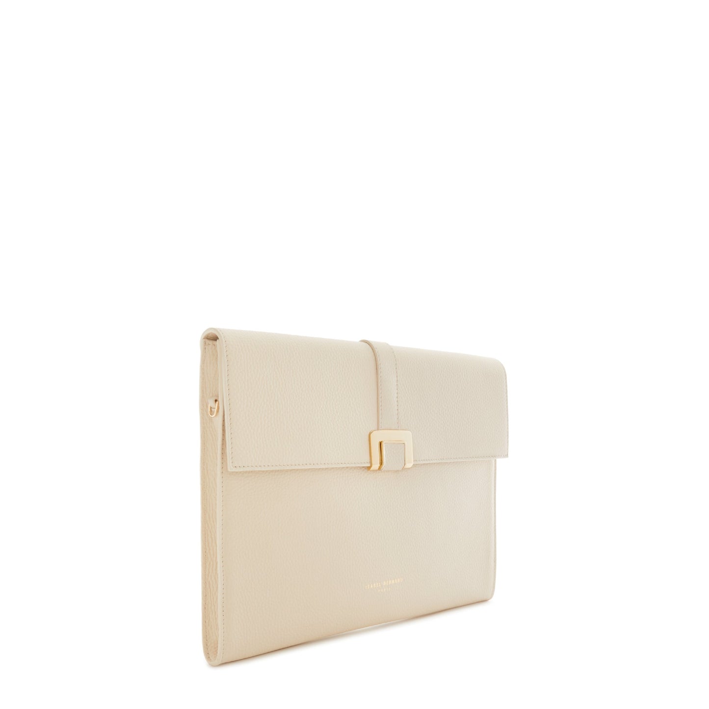 Honoré Clara cream calfskin leather laptop sleeve with shoulder strap -  - Isabel Bernard