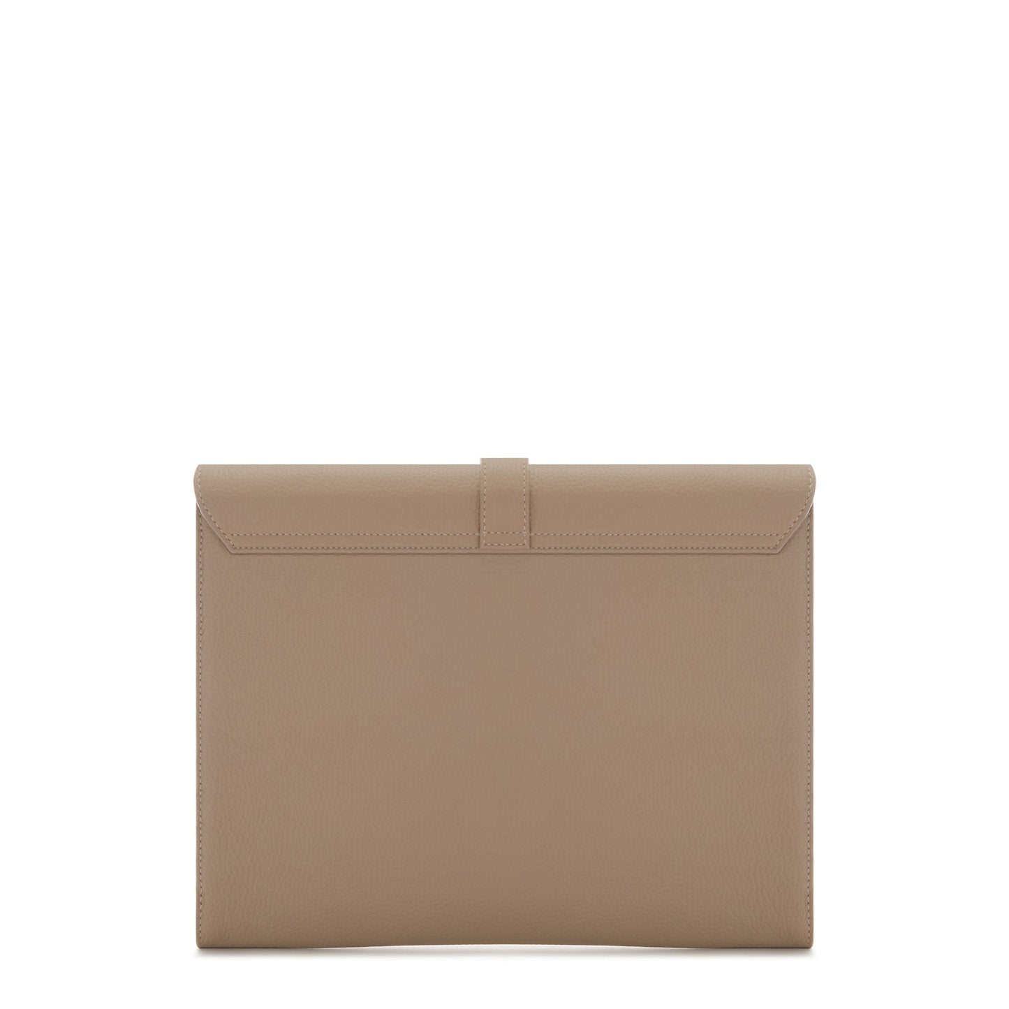 Honoré Clara taupe calfskin leather laptop sleeve with shoulder strap -  - Isabel Bernard