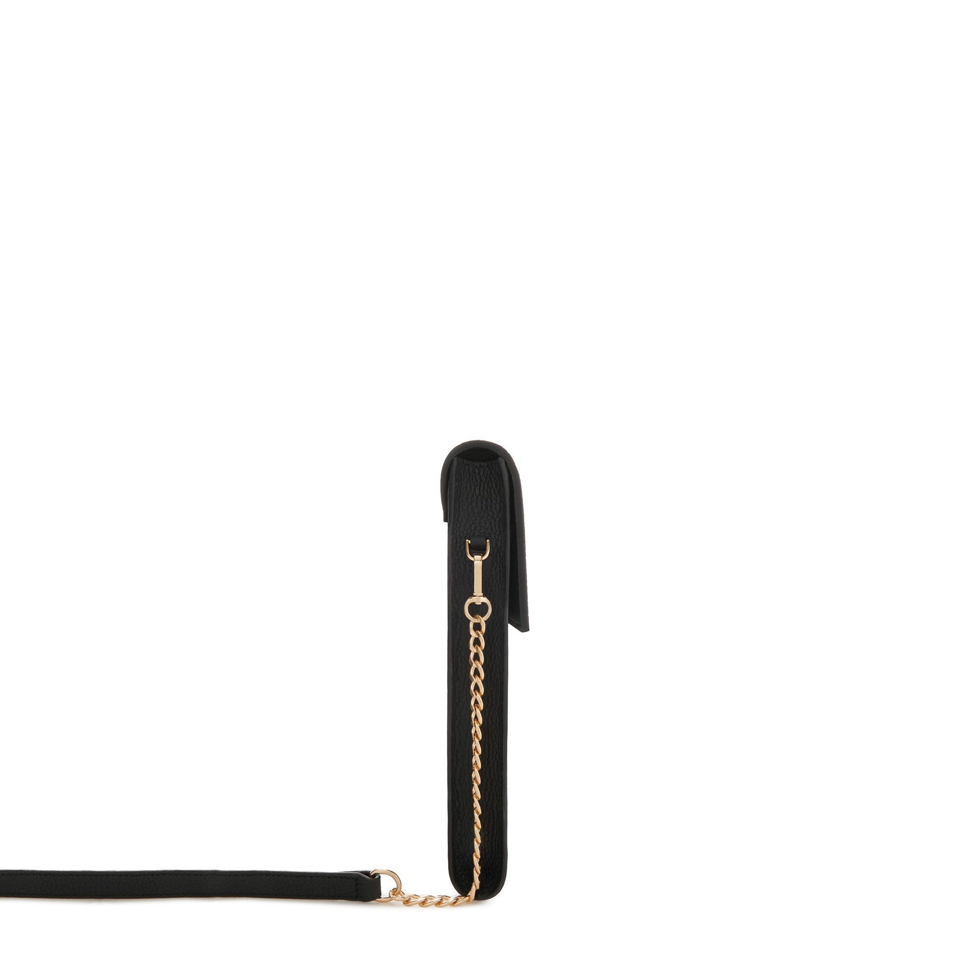 Honoré Clara black calfskin leather laptop sleeve with shoulder strap -  - Isabel Bernard