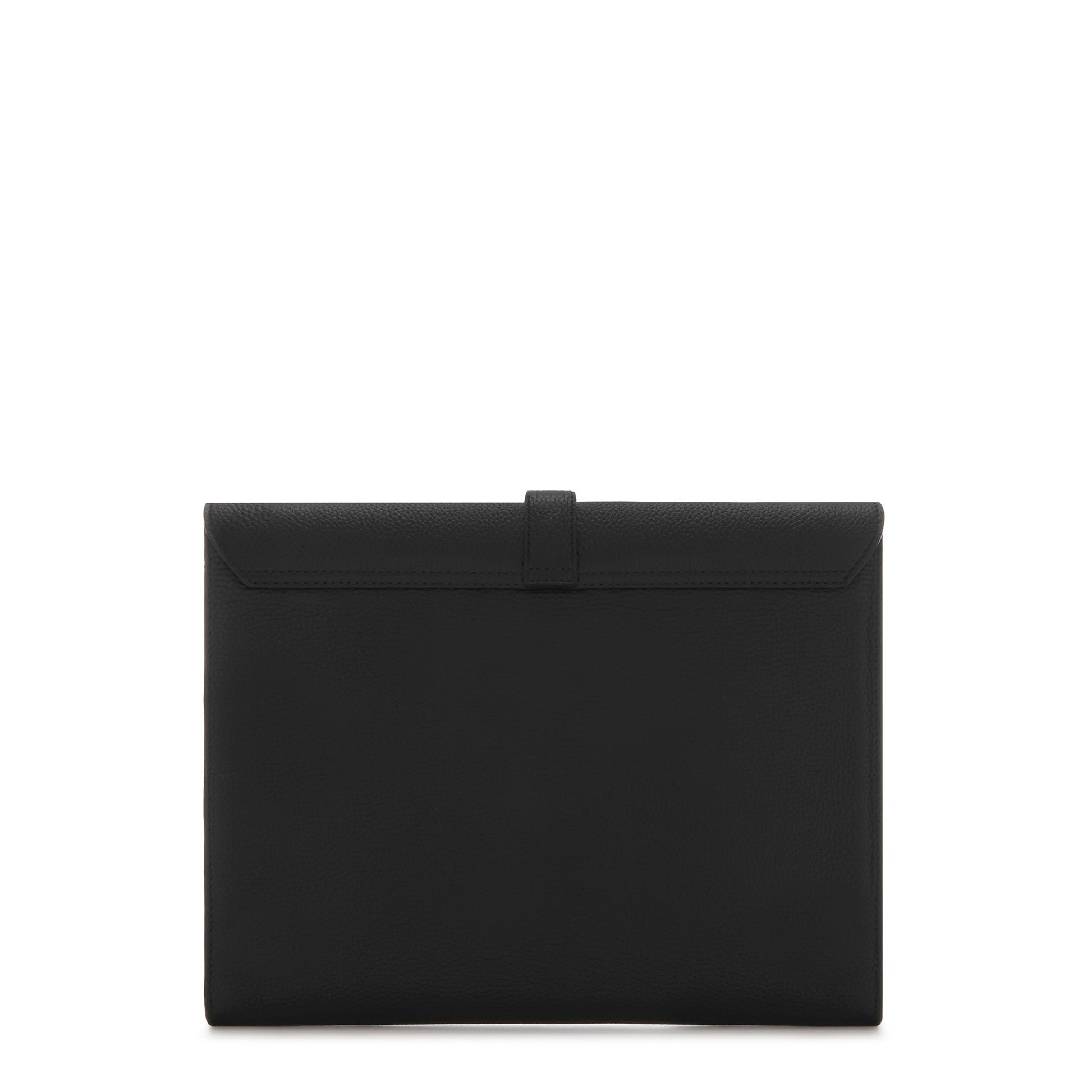 Honoré Clara black calfskin leather laptop sleeve with shoulder strap -  - Isabel Bernard