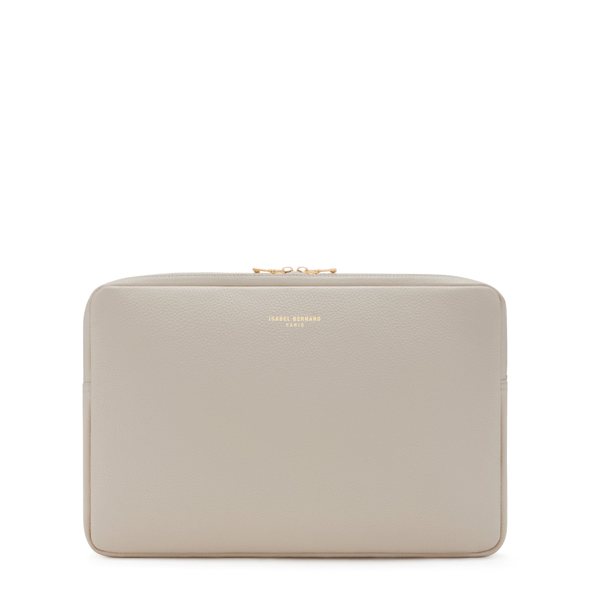 Honoré Caress cream calfskin leather laptop sleeve -  - Isabel Bernard