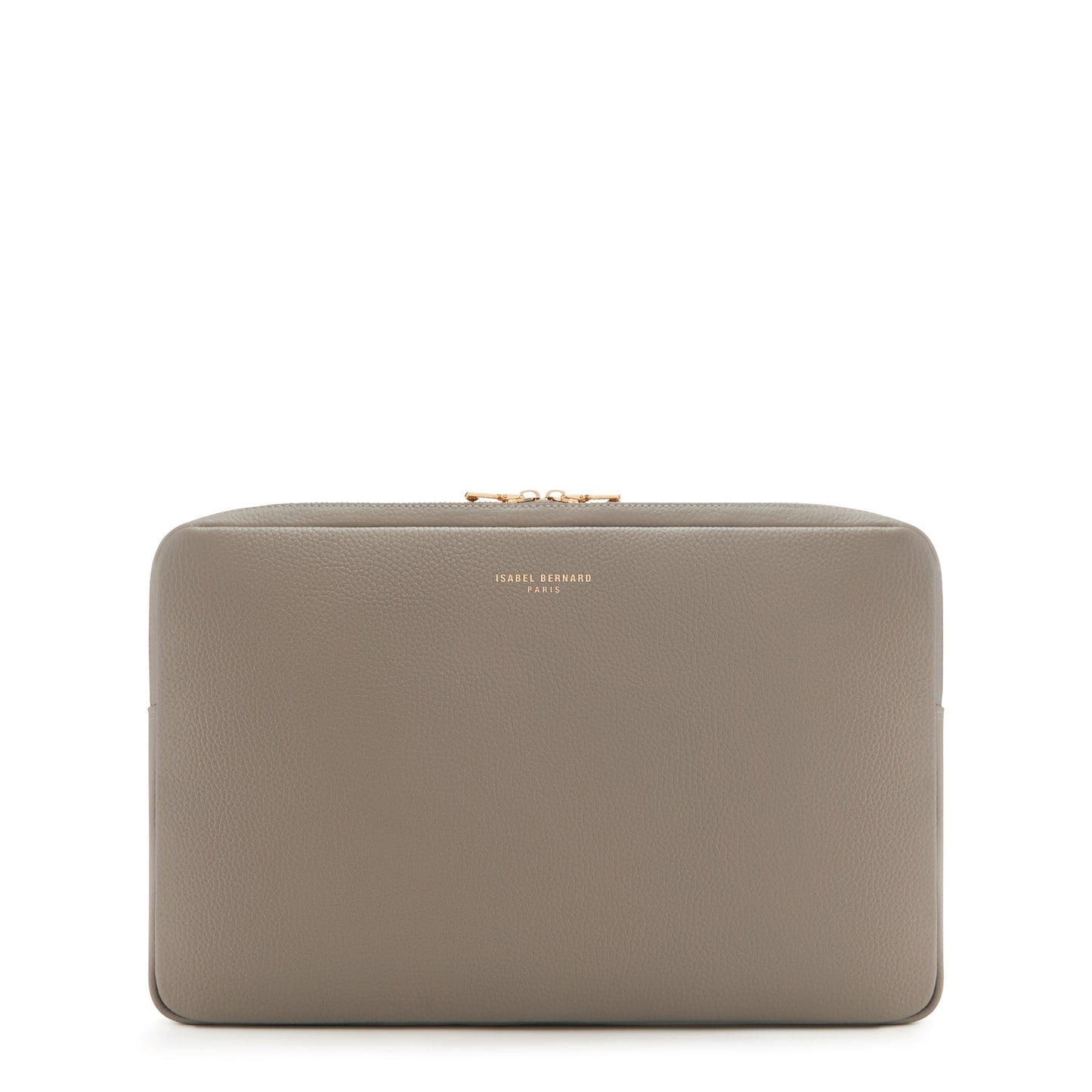 Honoré Caress taupe calfskin leather laptop sleeve -  - Isabel Bernard