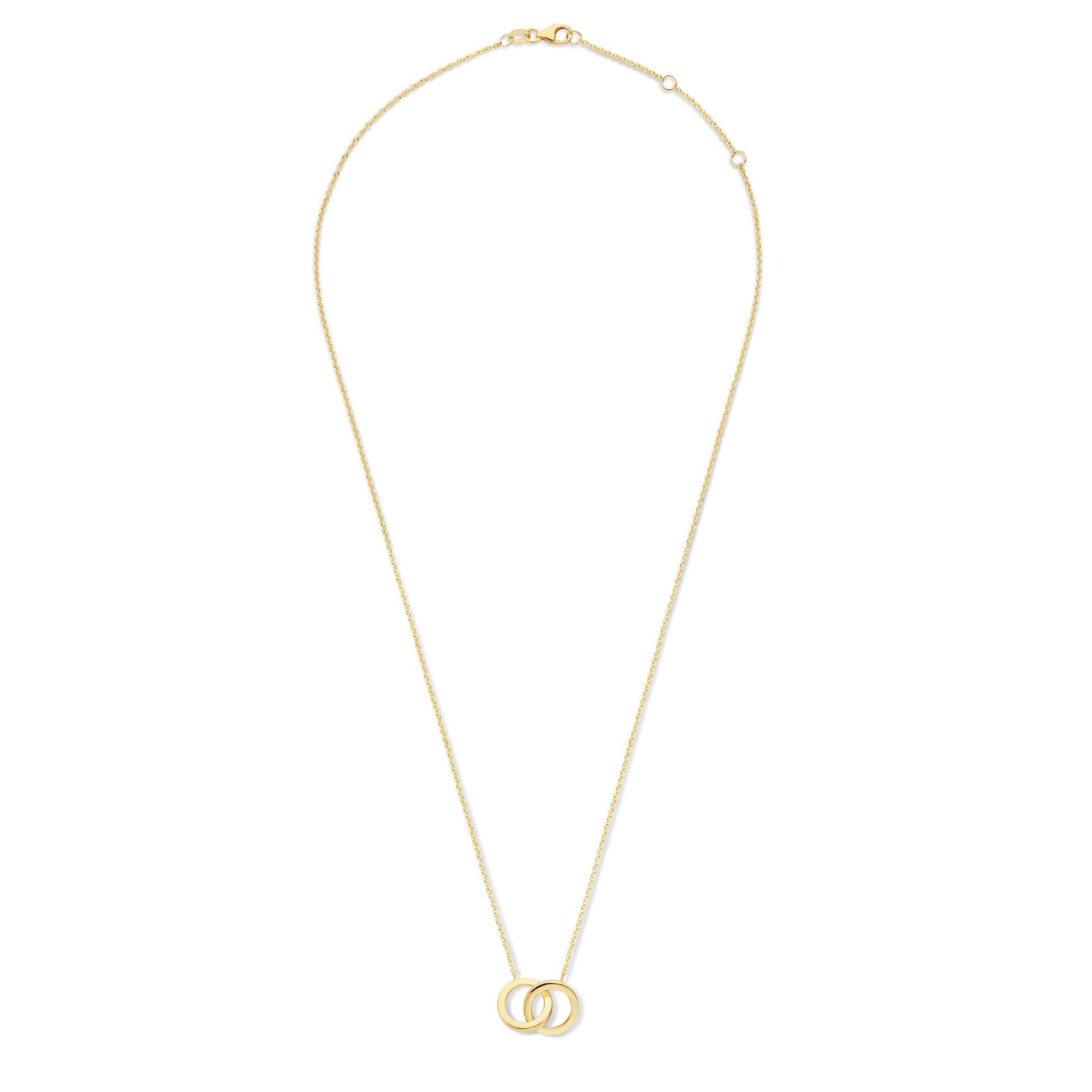 Le Marais Zoë 14 karat gold necklace with two rings -  - Isabel Bernard