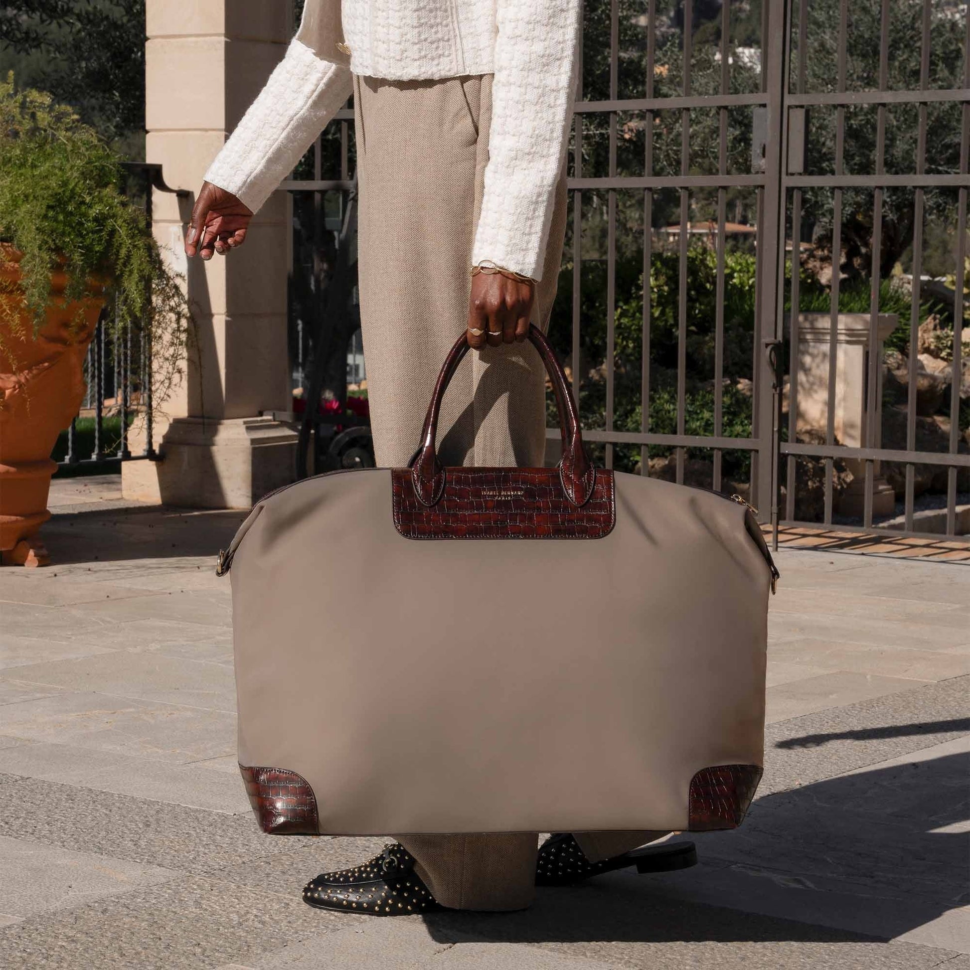 Du Louvre Clarice taupe weekend bag medium -  - Isabel Bernard