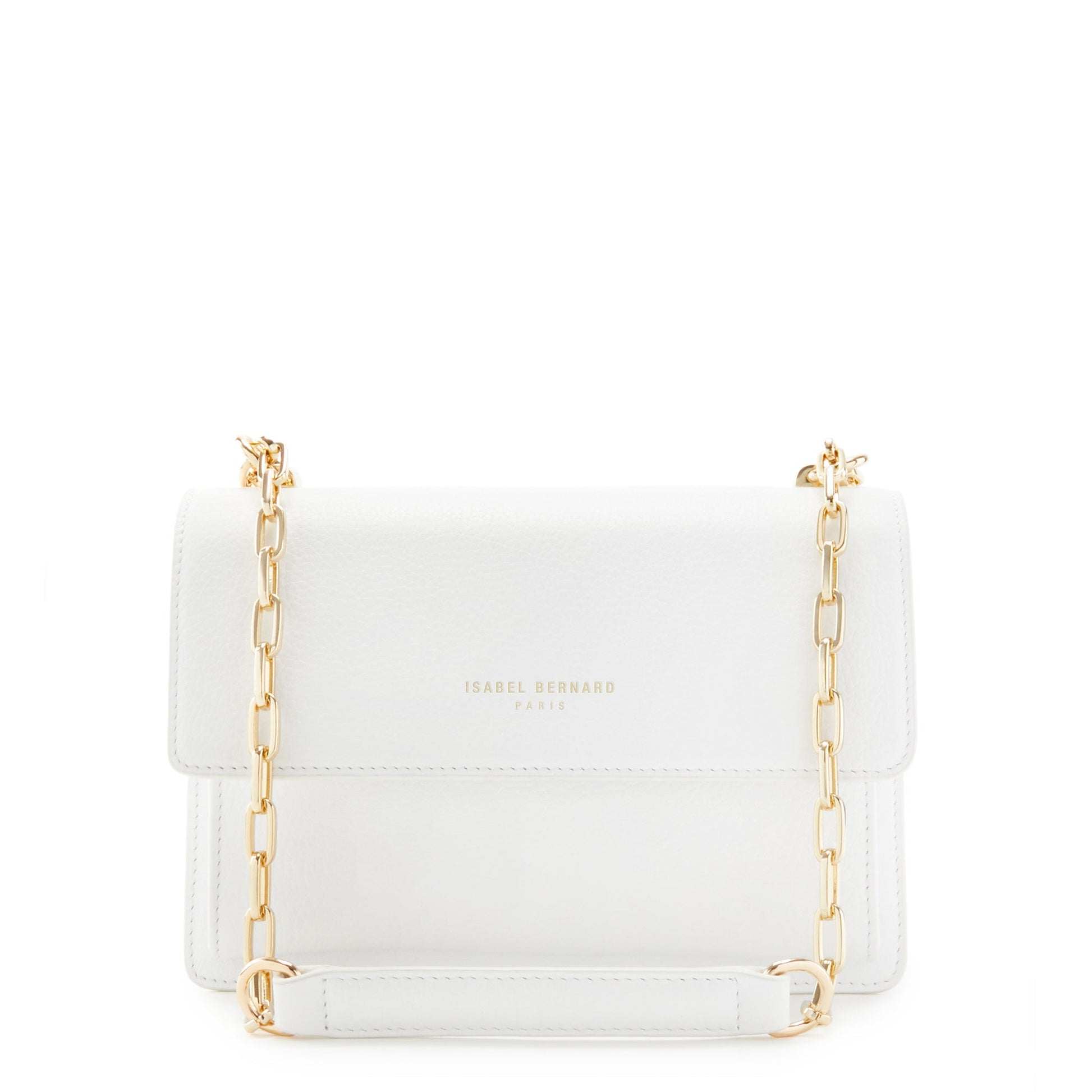 Femme Forte Valerie white calfskin leather shoulder bag -  - Isabel Bernard