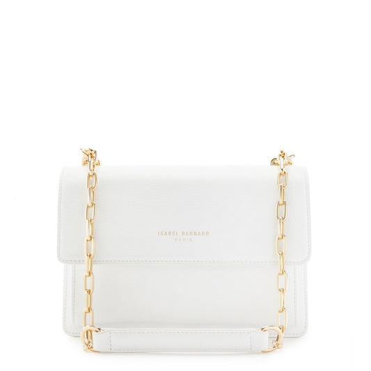Femme Forte Valerie white calfskin leather shoulder bag -  - Isabel Bernard