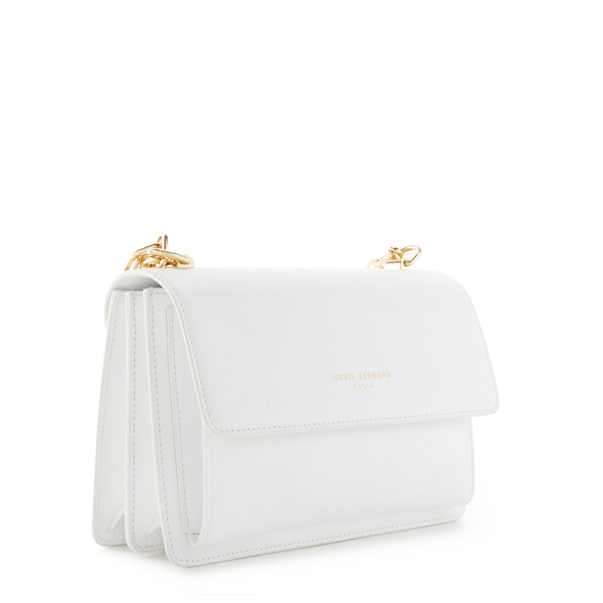 Femme Forte Valerie white calfskin leather shoulder bag -  - Isabel Bernard