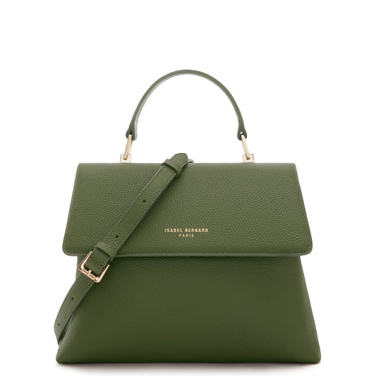 Femme Forte Gisel green calfskin leather handbag -  - Isabel Bernard