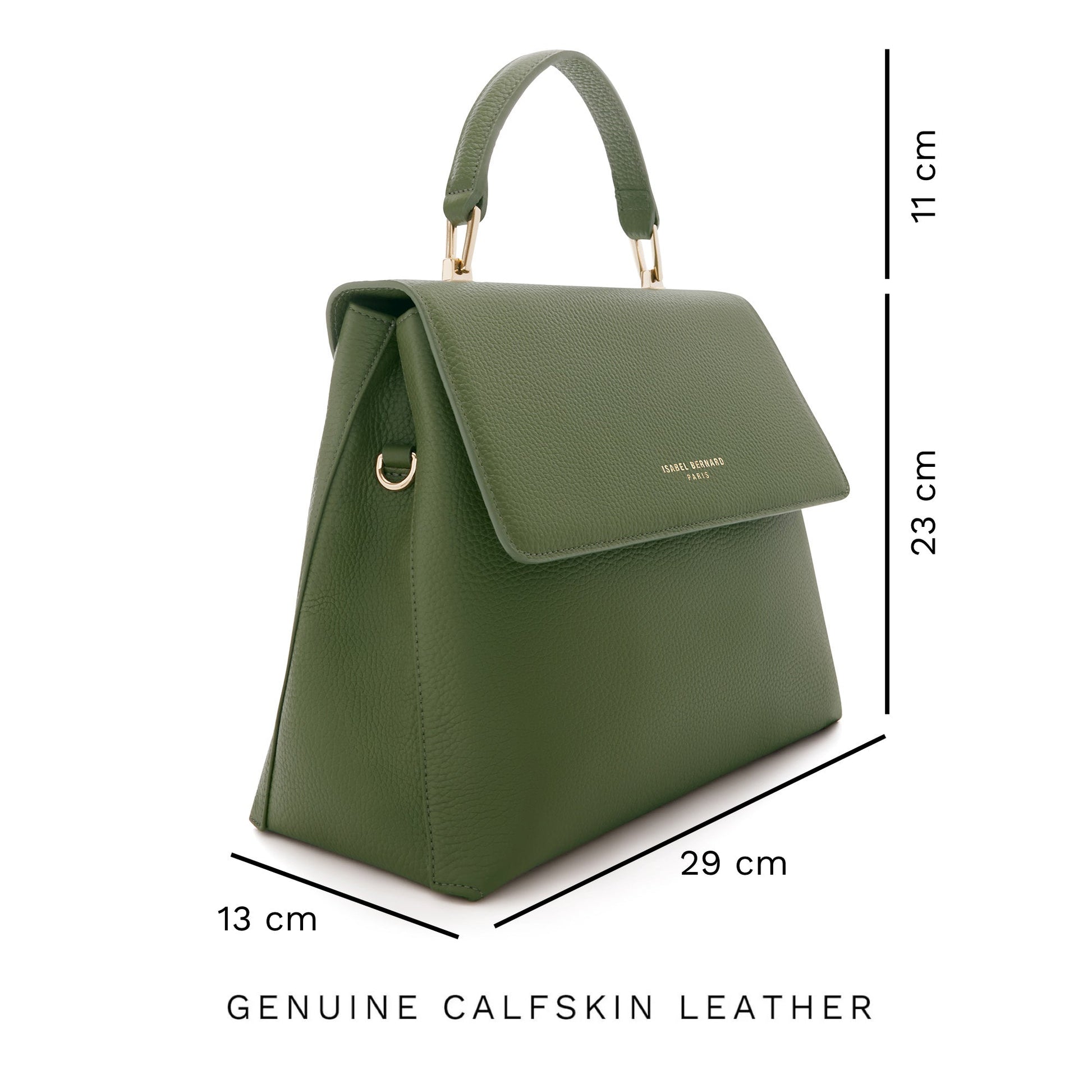 Femme Forte Gisel green calfskin leather handbag -  - Isabel Bernard
