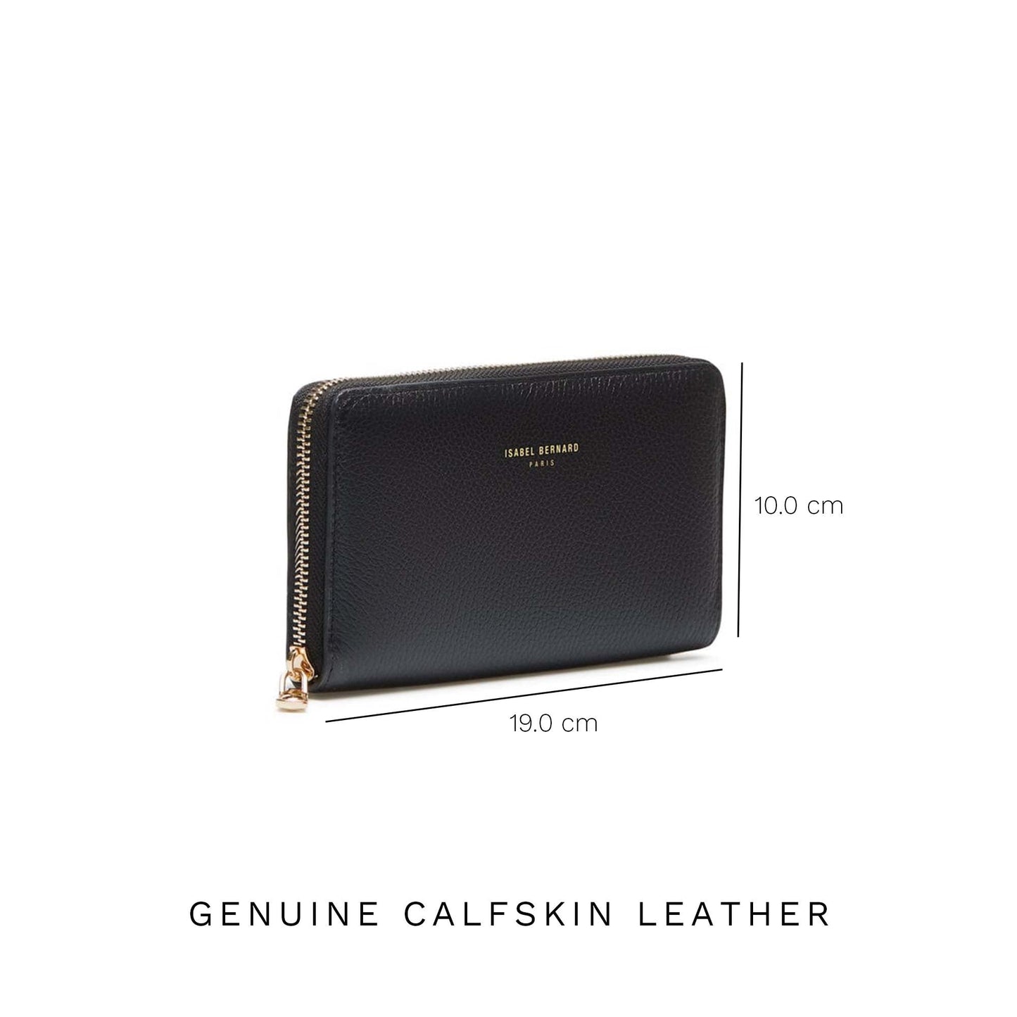 Honoré Léa black calfskin leather zipper wallet -  - Isabel Bernard