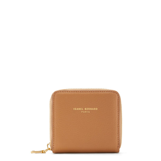 Honoré Jules camel calfskin leather zipper wallet -  - Isabel Bernard
