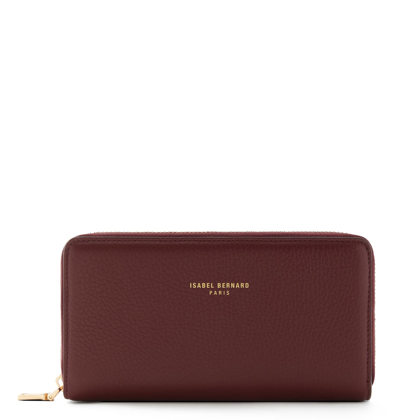 Honoré Léa bordeaux red calfskin leather zipper wallet -  - Isabel Bernard