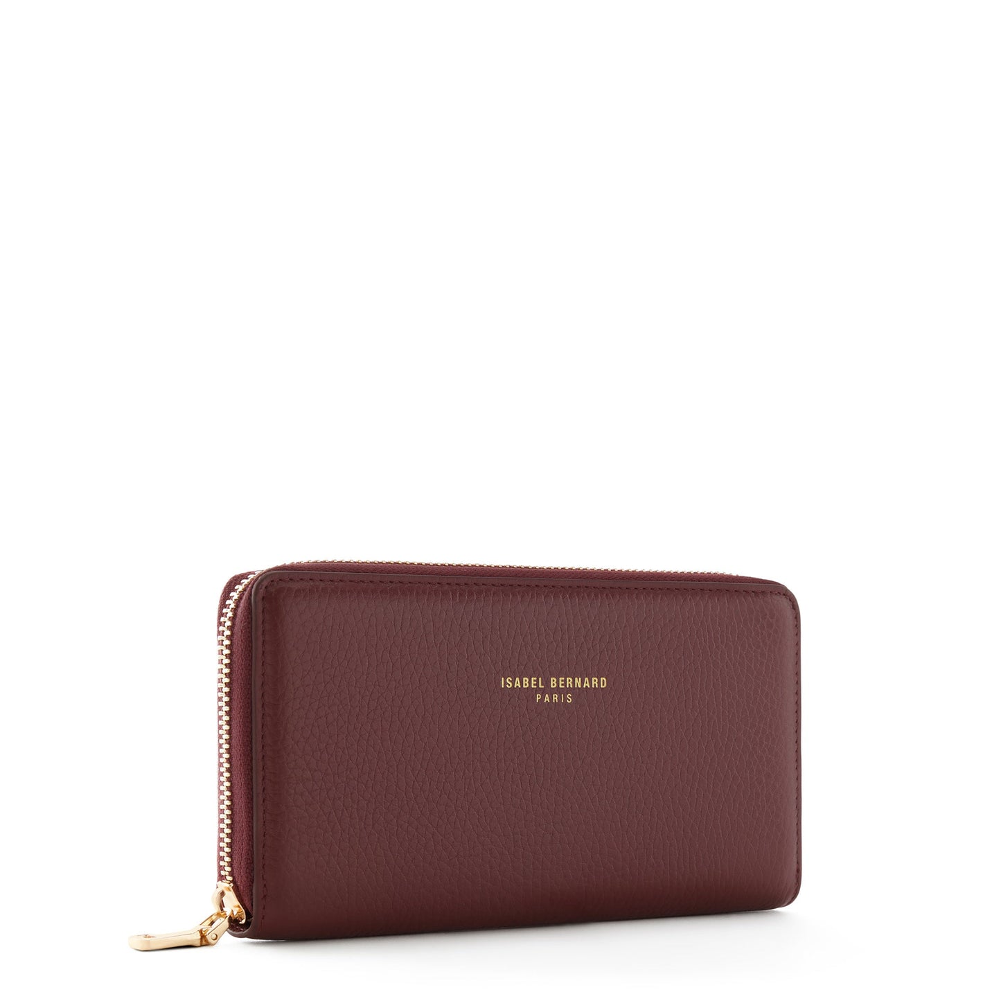 Honoré Léa bordeaux red calfskin leather zipper wallet -  - Isabel Bernard