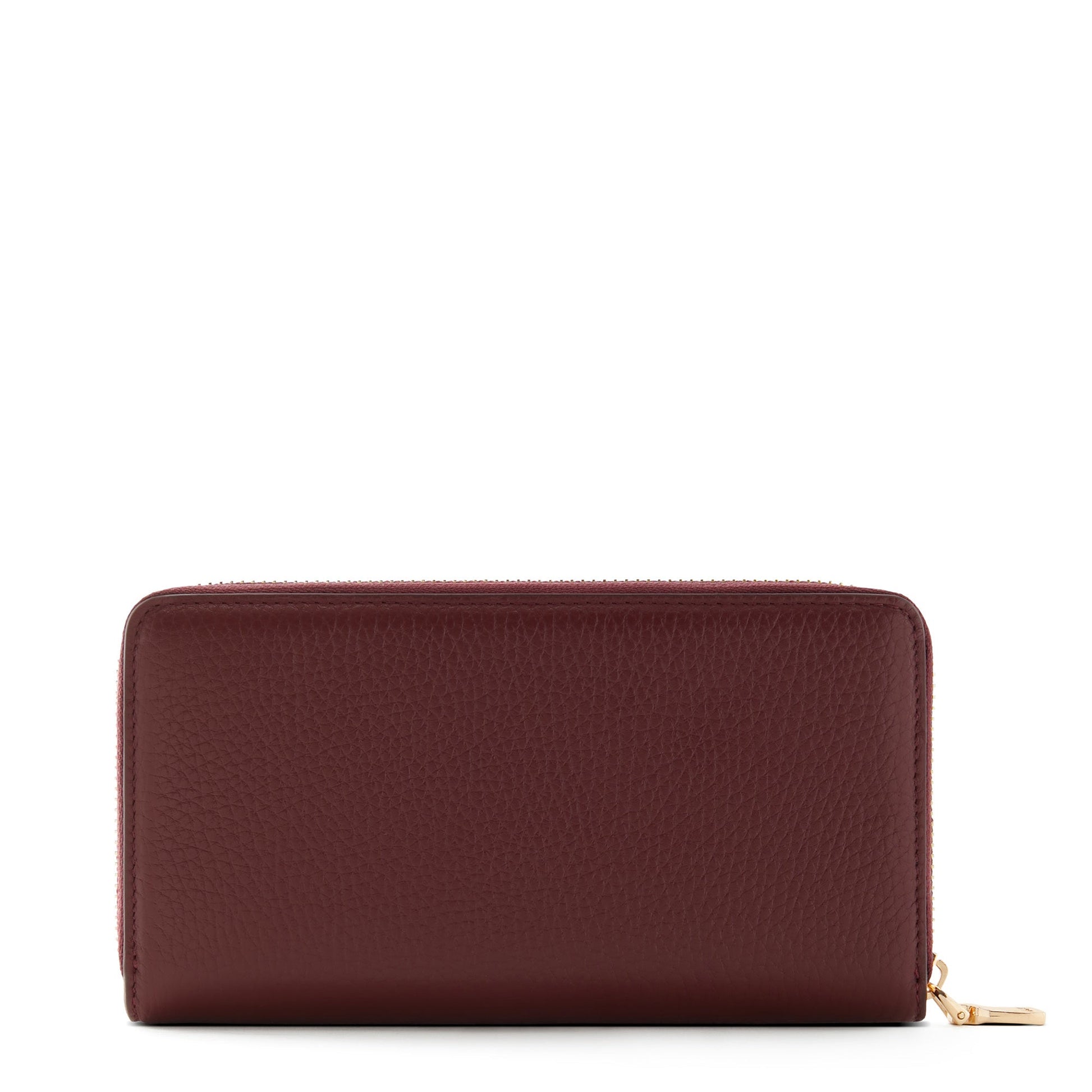 Honoré Léa bordeaux red calfskin leather zipper wallet -  - Isabel Bernard