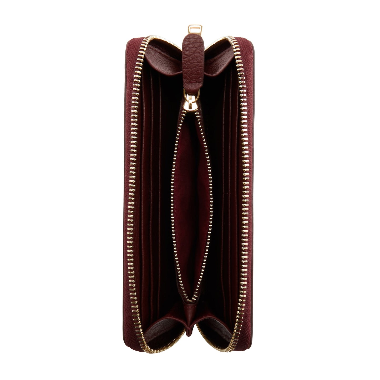 Honoré Léa bordeaux red calfskin leather zipper wallet -  - Isabel Bernard